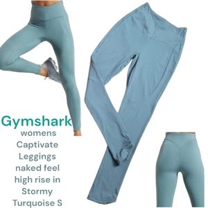 Gymshark Captivate Leggings naked feel high rise Stormy Turquoise women's S